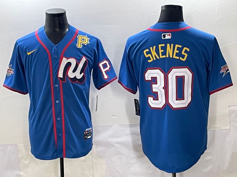 Men 2025 Pittsburgh Pirates #30 Skenes Blue All star Nike MLB Jersey style 1